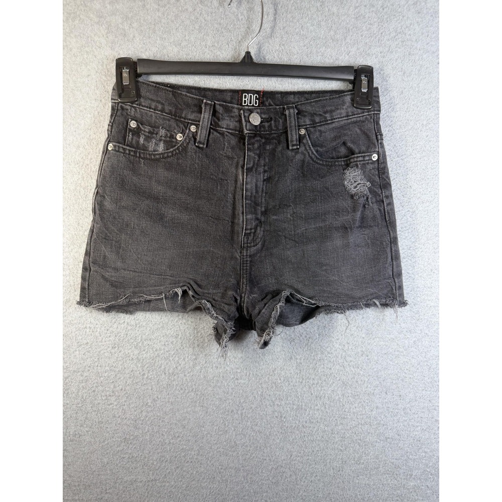 BDG Shorts Womens 27 Gray Denim Cut Off Girlfriend High Rise Distressed Raw Hem